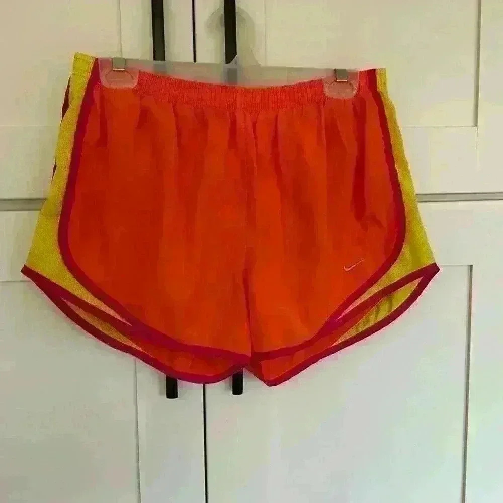 Nike Orange and Yellow Athletic Shorts